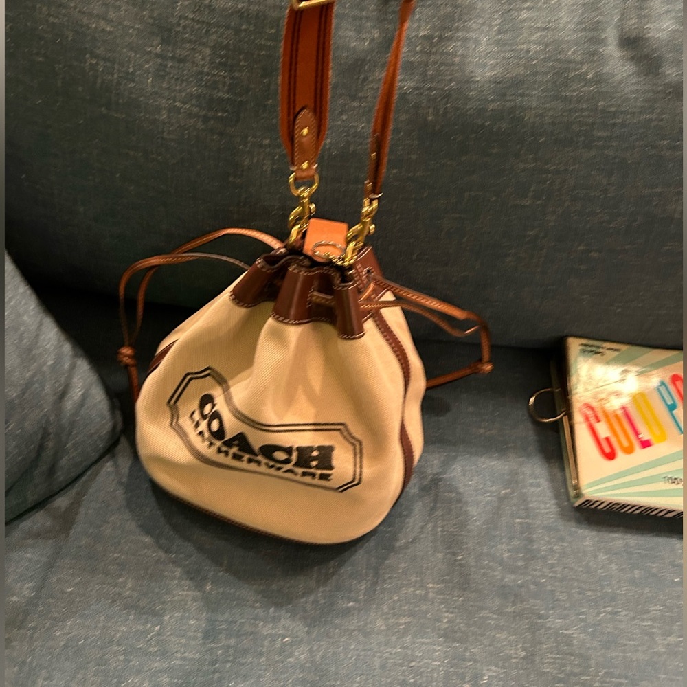 Coach Tan and Brown Canvas Bag - Picture 6 of 7